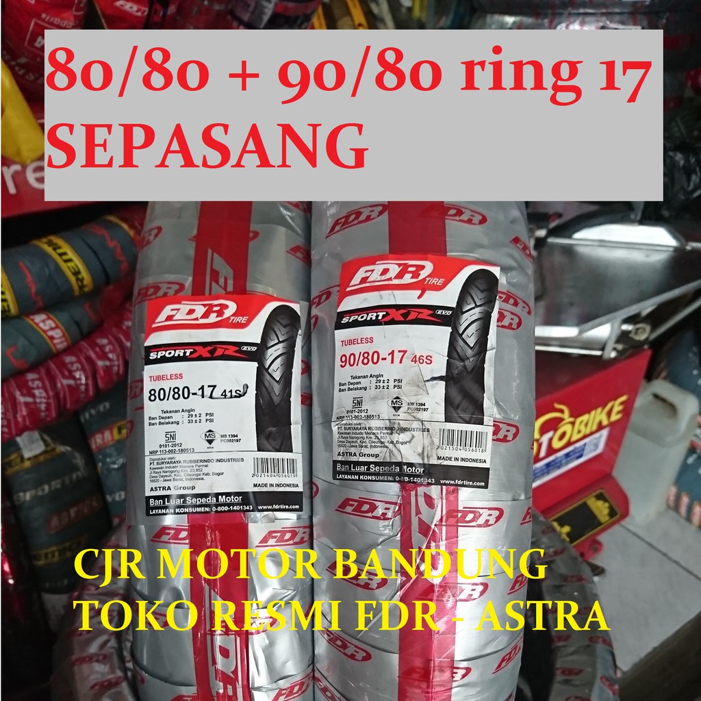 Jual Paket FDR Sport XR EVO 80 80 90 80 Ring 17 Ban Motor Bebek