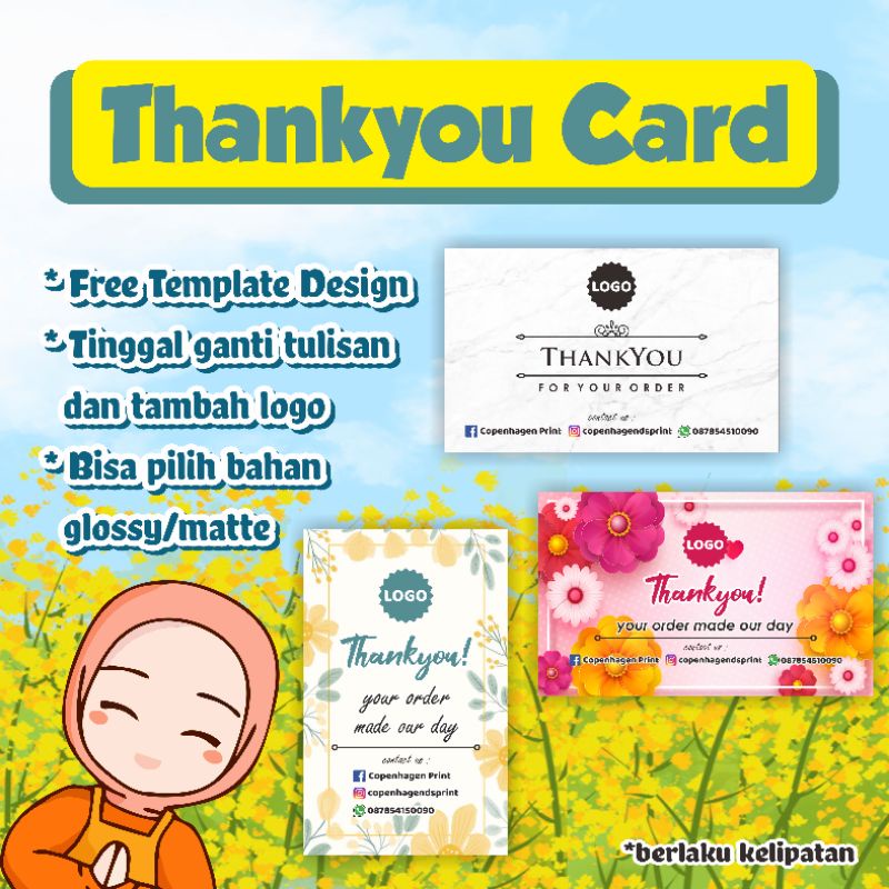 Jual Thankyou Card Kartu Ucapan Terimakasih Shopee Indonesia