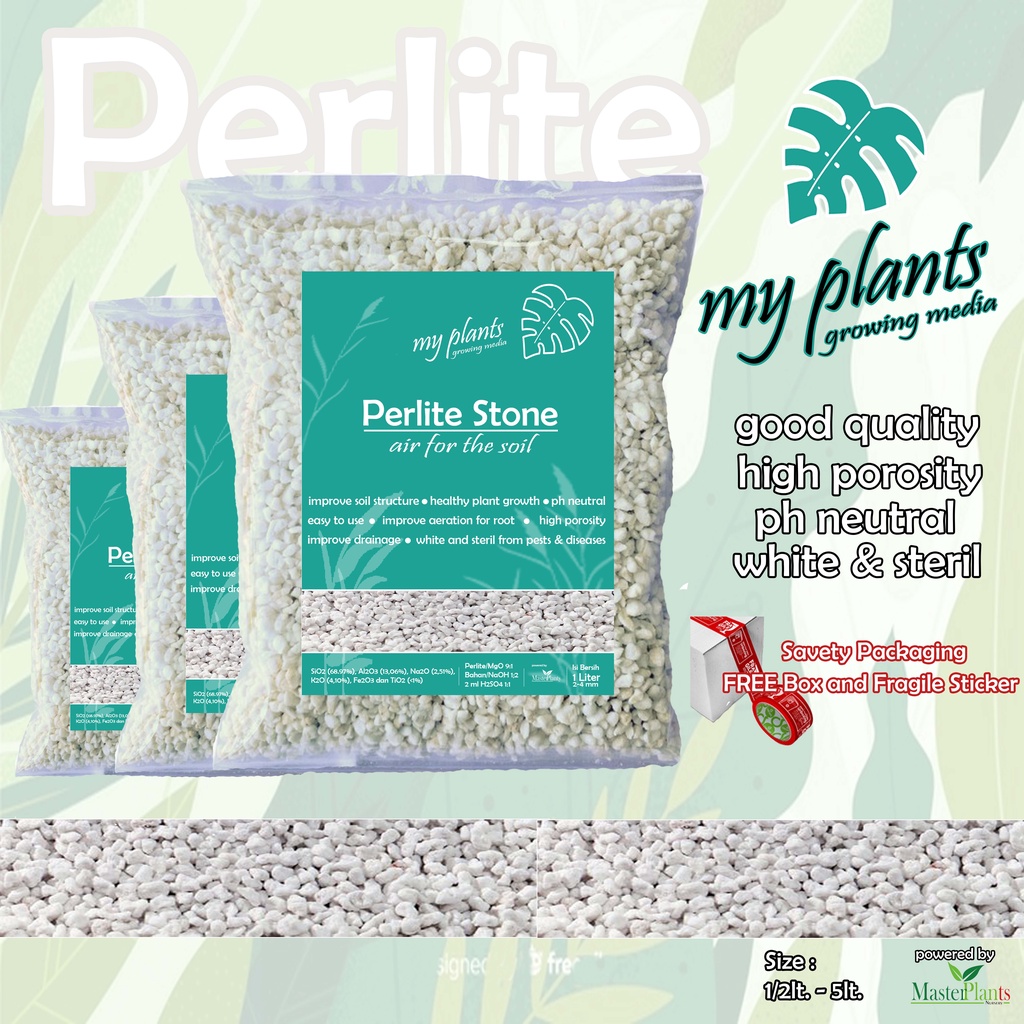 Jual Media Tanam Perlite 2 4 Mm Premium My Plants Putih Bersih Steril