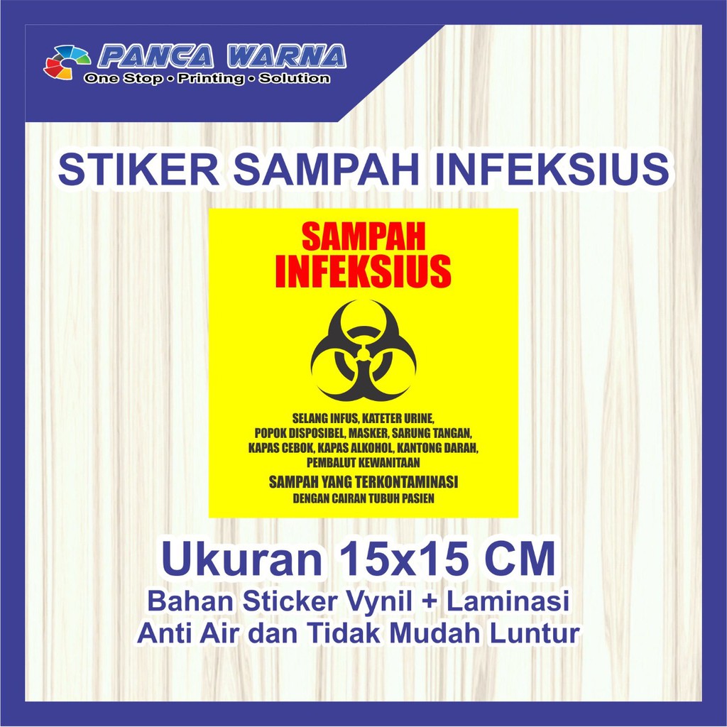 Jual Stiker Sampah Infeksius Stiker Petunjuk Sticker Sign Print