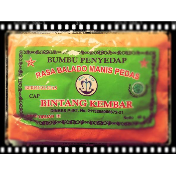 BUMBU PENYEDAP RASA BALADO MANIS PEDAS MERK BINTANG KEMBAR KEMASAN 40