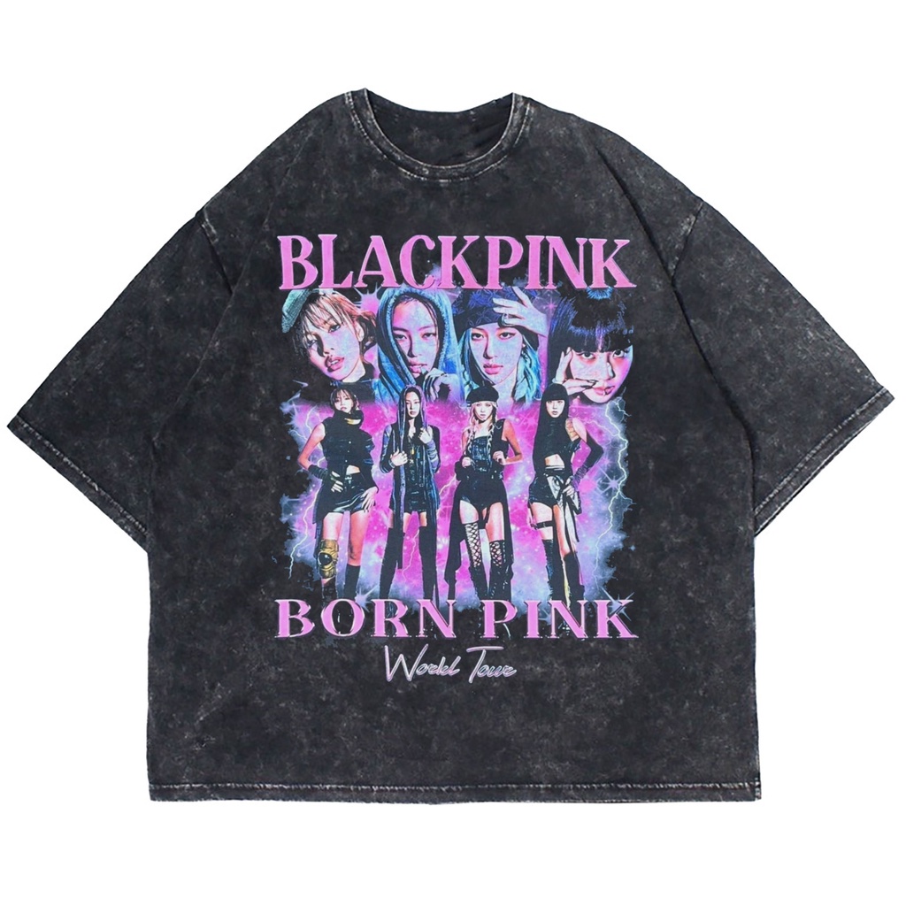 Jual Kaos Oversize Blackpink Born Pink World Tour Squad Washing Vintage