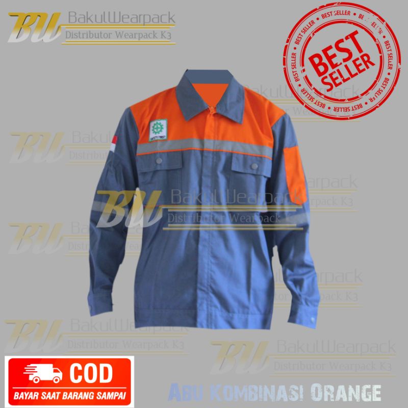 Jual Wearpack Safety Kemeja Safety Abu Orange Shopee Indonesia