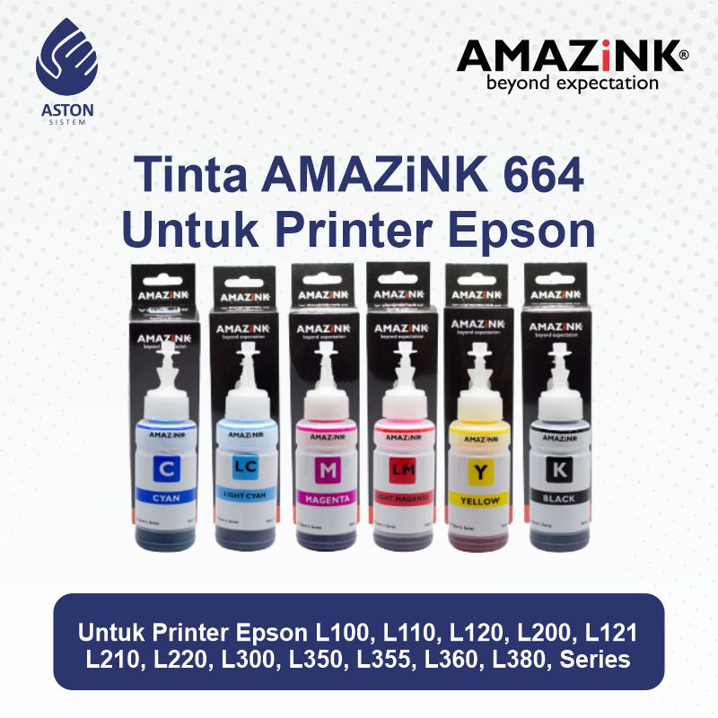 Jual Amazink Tinta Printer Epson L Series Cmyk Lc Lm Shopee Indonesia