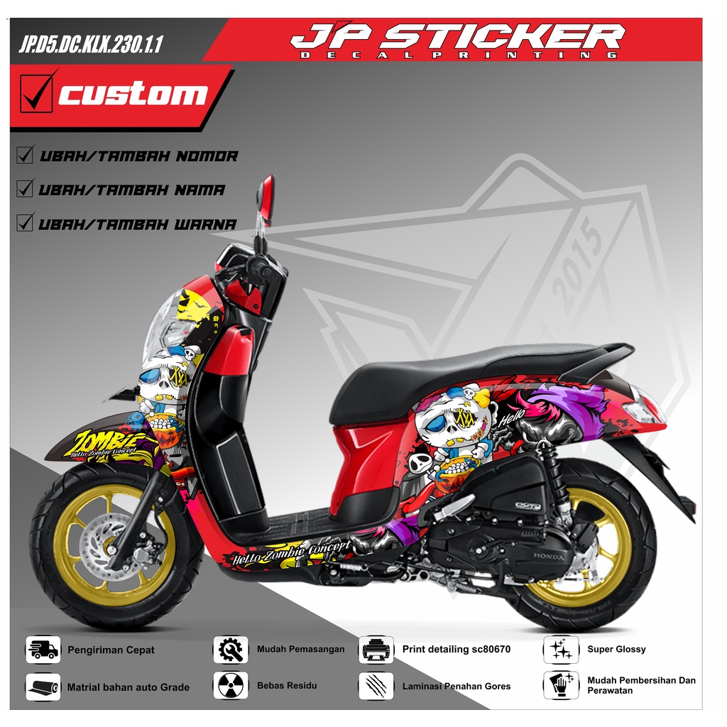 Jual Decal Sticker Scoopy Fi New Full Body Dekal Stiker Scoopy Fi New