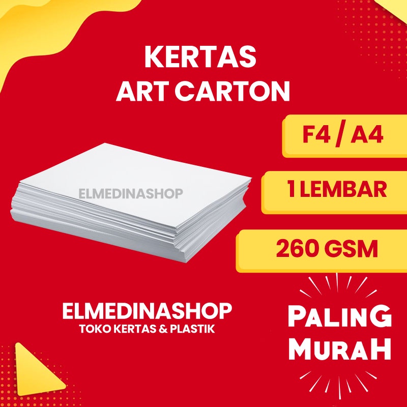 Jual Lembar Kertas Art Carton Karton F A Gramasi Tebal Gsm