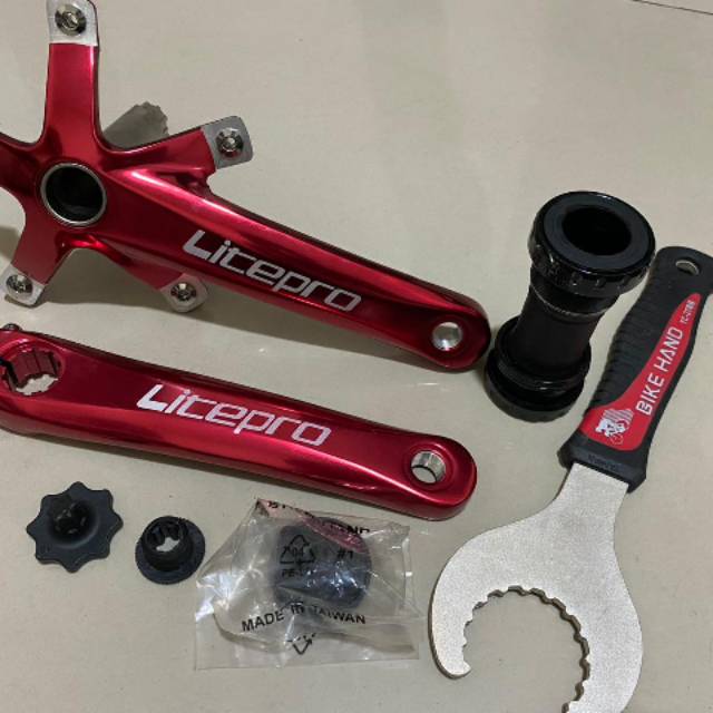 Jual Litepro Hollow Crankset With Bb Folding Bike Bcd Crank Seli