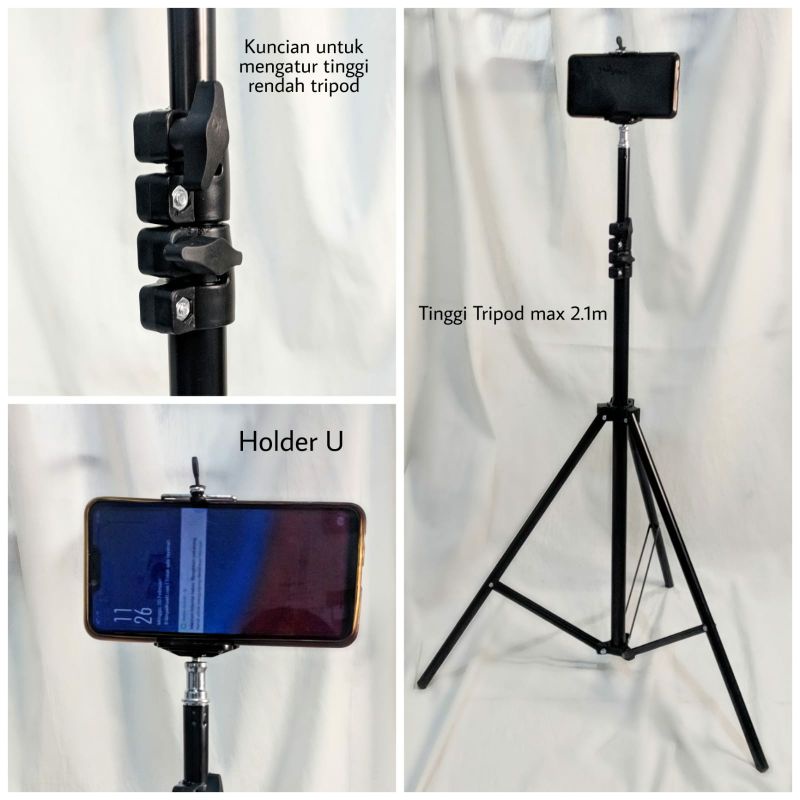 Jual Tripod Meter Plus Holder U Stand Kamera Dan Hp Shopee Indonesia