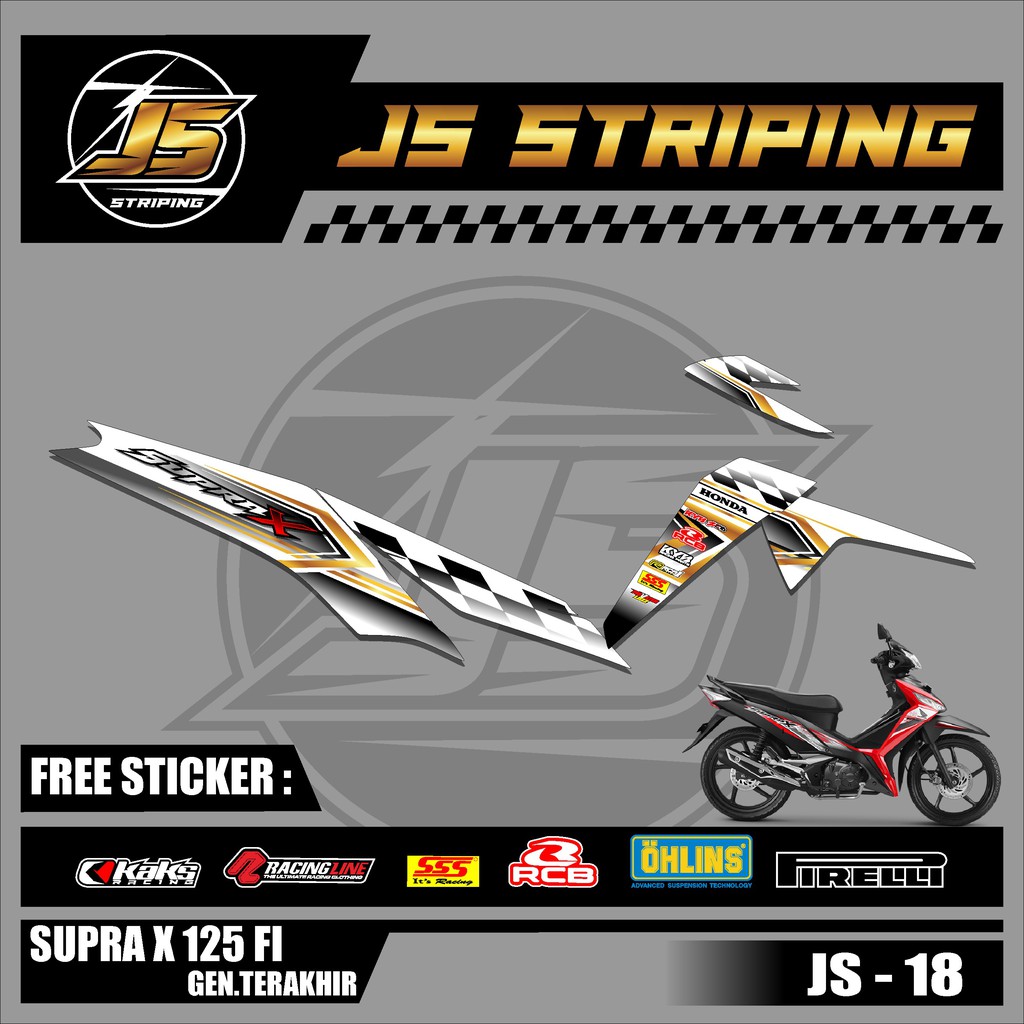 Jual Sticker Striping Supra X 125 Fi Stiker Lis Variasi Supra X 125