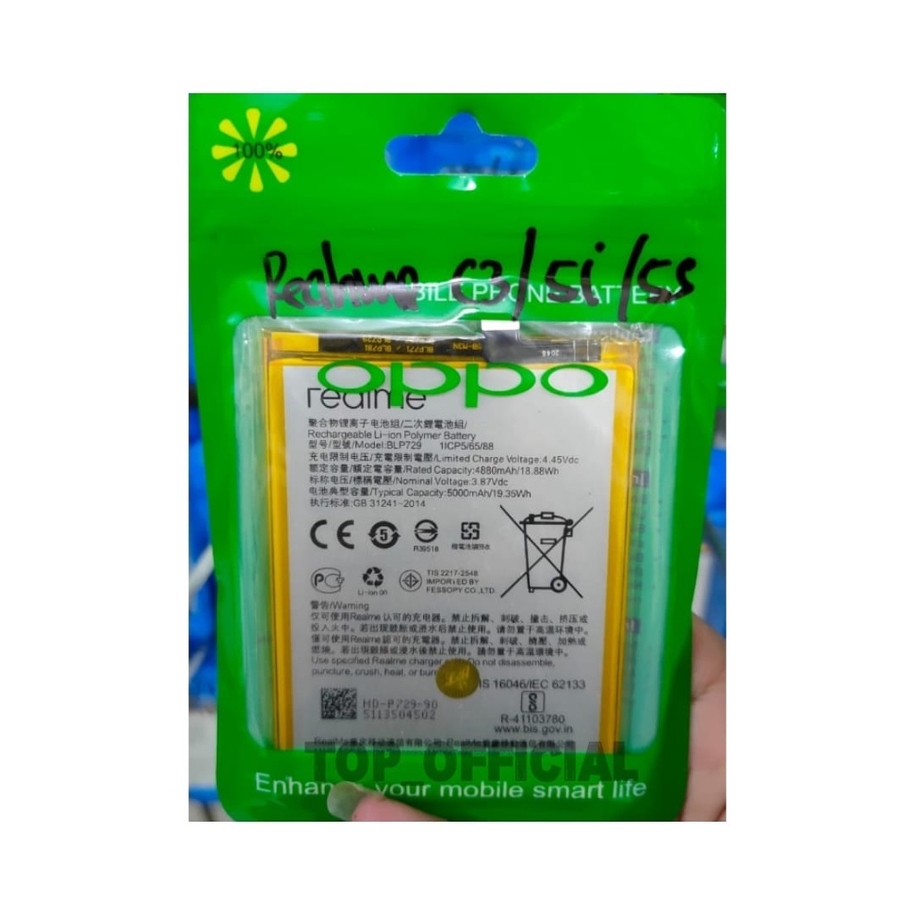 Jual BT BATERAI BATTERY BLP 729 REALME C3 5I 5S ORIGINAL 100 Shopee