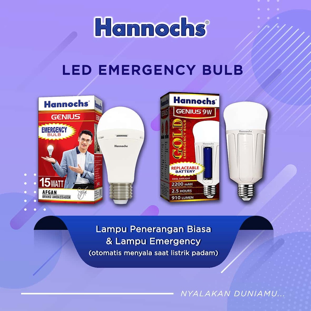 Jual Hannochs Lampu Emergency LED AC DC Genius Shopee Indonesia