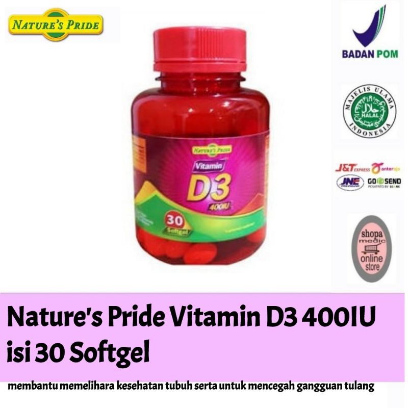 Jual Nature S Pride Vitamin D3 400IU Isi 30 Softgels Shopee Indonesia