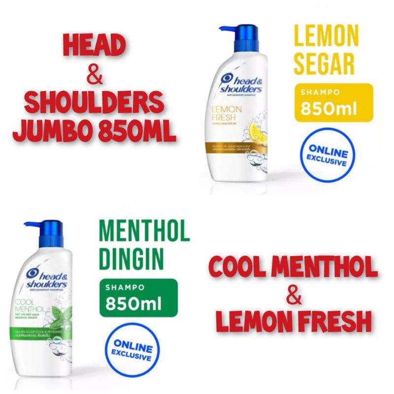 Jual HEAD SHOULDERS Shampoo Jumbo Pump Cool Menthol Lemon Fresh