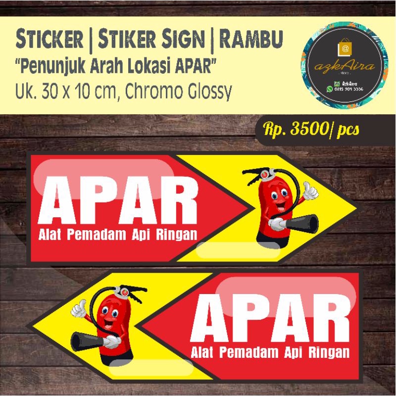 Jual Sticker Stiker Sign Rambu K Penunjuk Arah Lokasi Apar Uk X