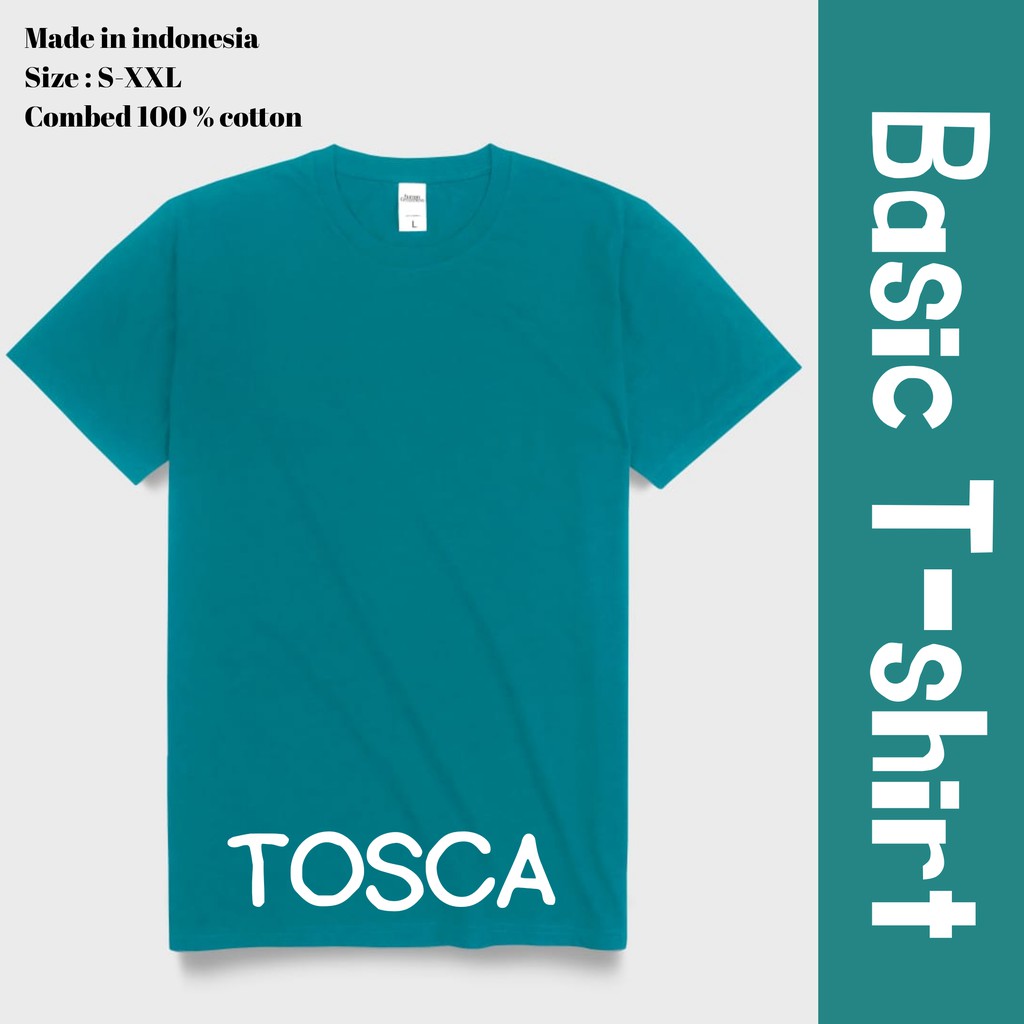 Jual Basic Tshirt Kaos Polos Warna Hijau Tosca Shopee Indonesia