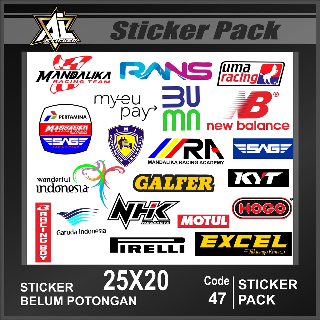 Jual Logo SP47 Sticker Pack Racing Lembaran Sticker Variasi Motor