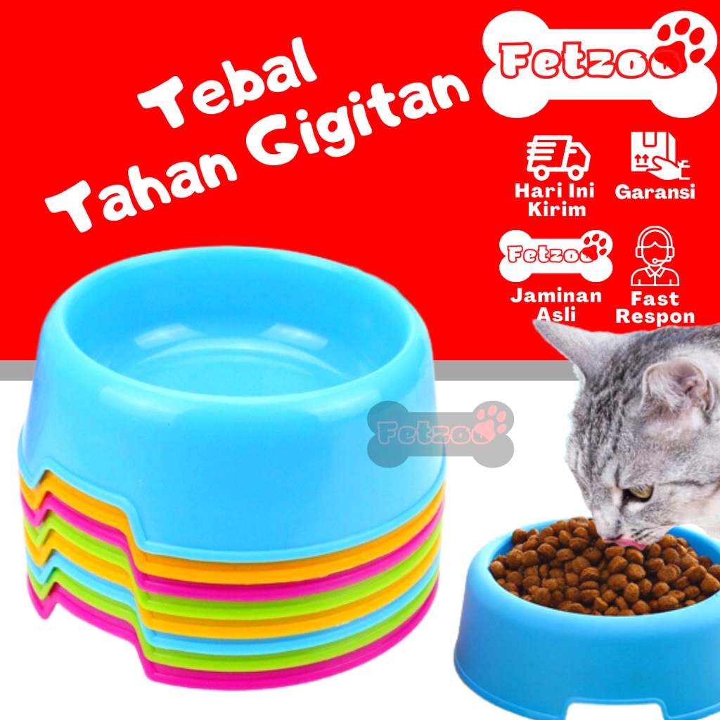 Jual Mangkok Makan Kucing Plastik Pet Bowl Single Tempat Makan Kucing