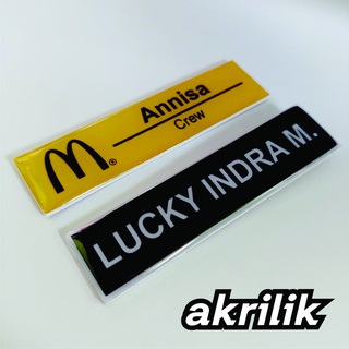 Jual Papan Nama Name Tag Nama Dada Peniti Kuningan Akrilik Stainles