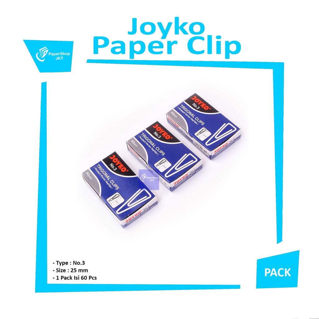 Jual JOYKO Penjepit Kertas No 3 Paper Clip Trigonal Clips Kecil