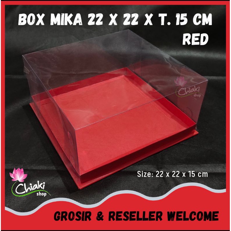 Jual Box Mika RED Uk 22 X 22 X T 15 Cm Cake Pudding Tart Dus Karton