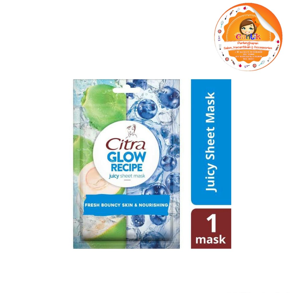 Jual Citra Glow Recipe Juicy Sheet Mask Coconut Blueberry 25G