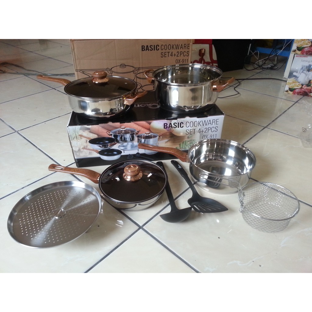 Panci Basic Set Stainless Oxone Ox Oxone Basic Cookware Ox