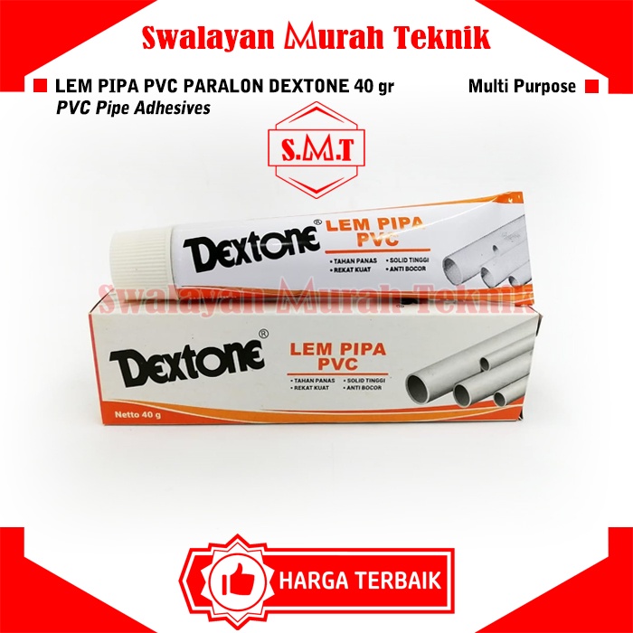 Lem Pipa PVC Paralon DEXTONE 40gr Perekat Pralon Talang Lem Tube