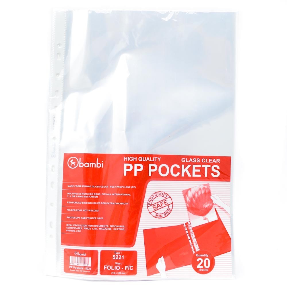 Jual Pp Pocket Sheet Protector Pp Plastik Plastik Dokumen F Isi