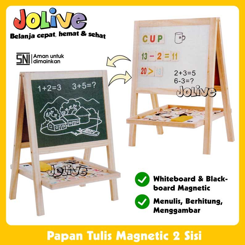 Jual Papan Tulis Kayu Magnet Mainan Edukasi Magnetic Whiteboard