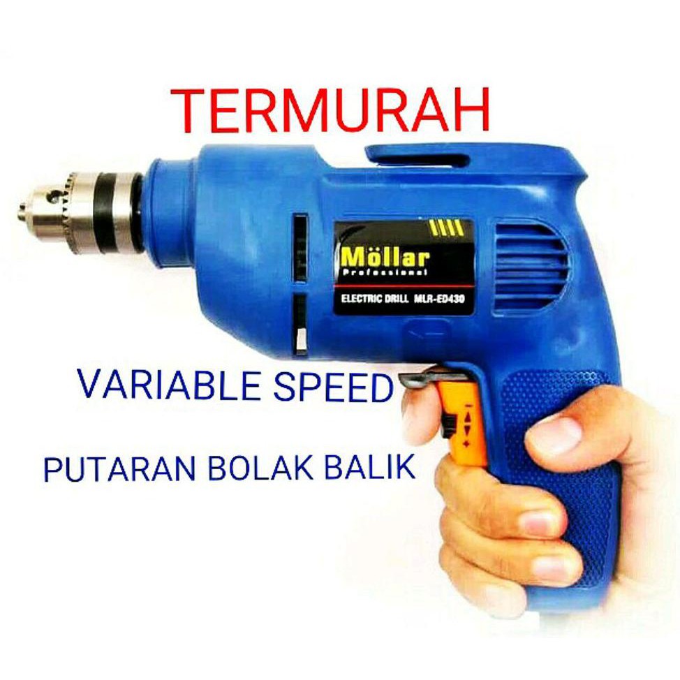 Jual Mesin Bor Tangan Listrik 10mm Mollar Electric Drill Variable Speed