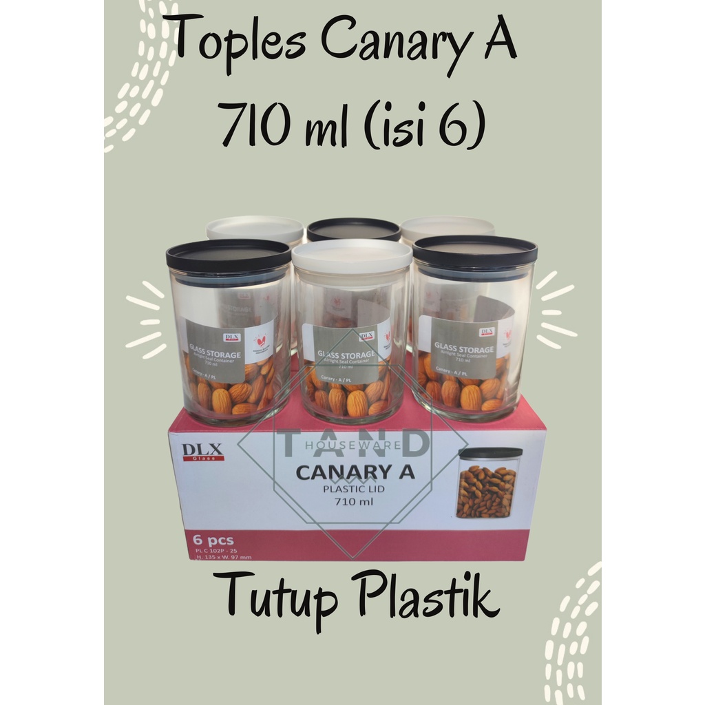 Jual Toples Kaca Bulat Kedap Udara Canary A Set Ukuran Ml Pcs