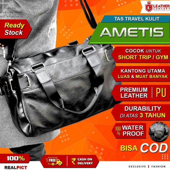 Jual TRAVEL BAG Travel Bag Kulit Tas Travel Kulit AMETIS Shopee