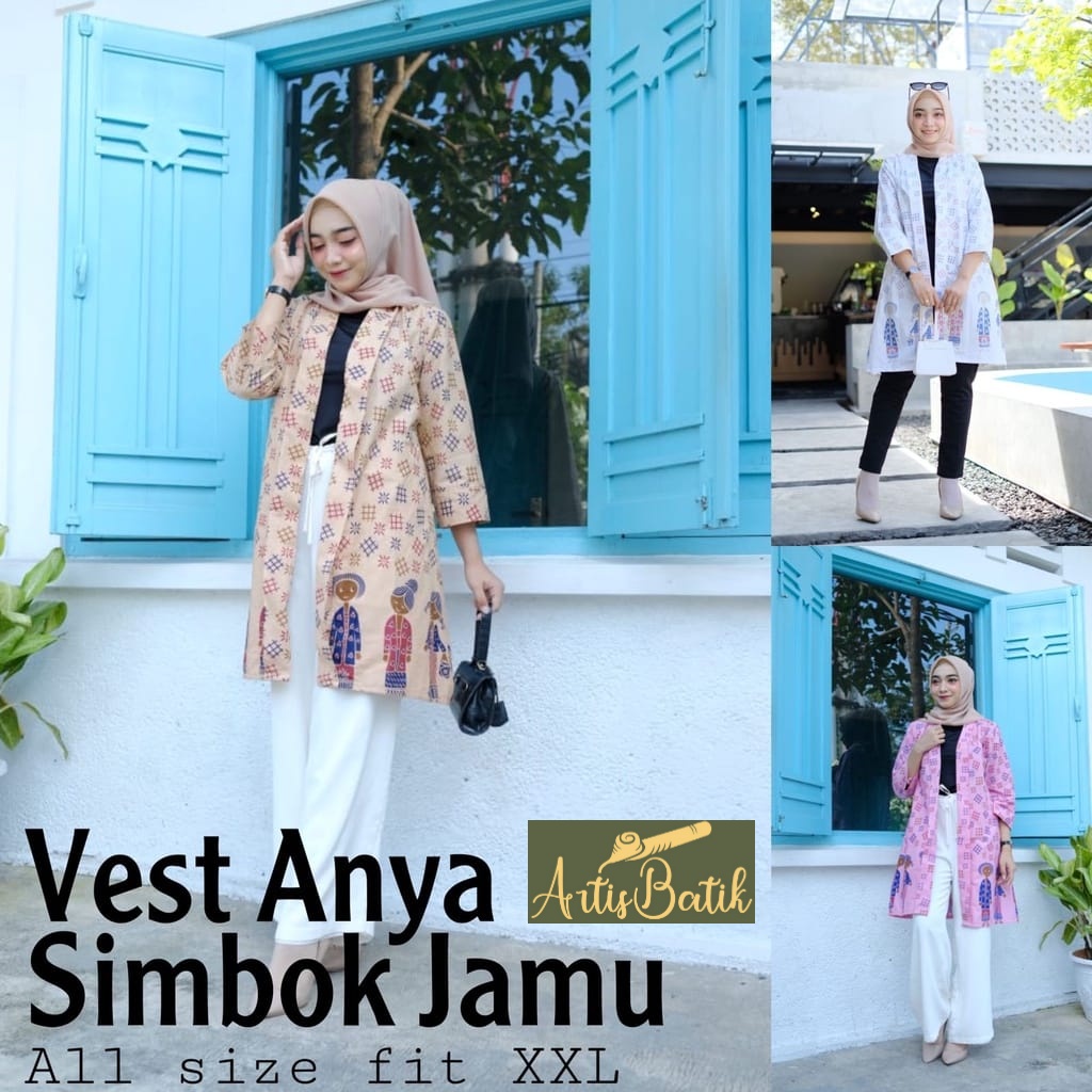 Jual NEW ARRIVAL VEST ANYA SIMBOK JAMU OUTER SUPER JUMBO MOTIF KARAKTER