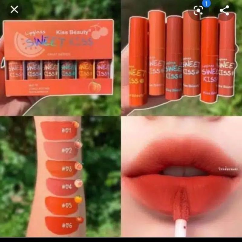 Jual Lipcream Kiss Beauty Orange Sweet Kiss Seri Nude Shopee Indonesia