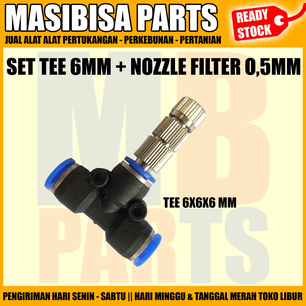 Jual Set Slip Lock Tee T Mm Nozzle Nozel Misting Filter Mm