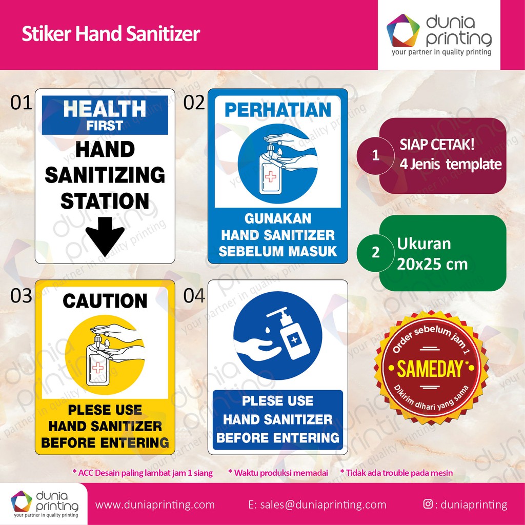 Jual Stiker Hand Sanitizer Gunakan Hand Sanitizer Shopee Indonesia