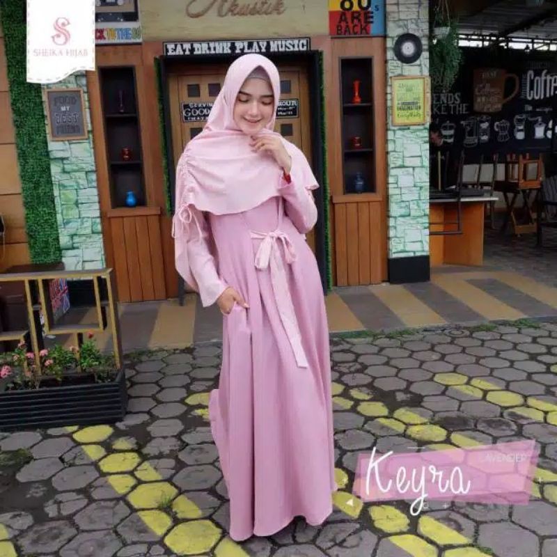 Jual Size L Keyra Dress Khimar Halwa Ori By Sheika Hijab Shopee