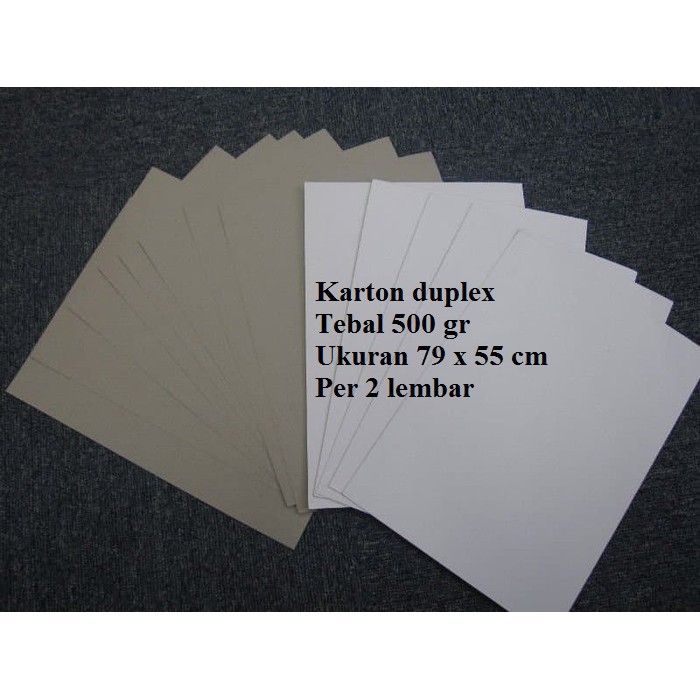 Jual Kertas Karton Duplex Tebal Gr Uk X Cm Putih Abu Per