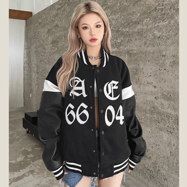 Jual HAYYU Outfit ACR 6604 Jaket Baseball Varsity Unisex Fleece Tebal