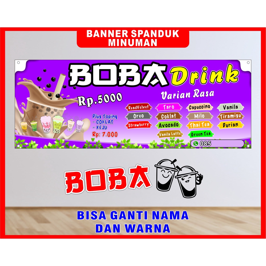 Jual Banner Minuman Boba Spanduk Minuman Boba X Cm Cod Shopee