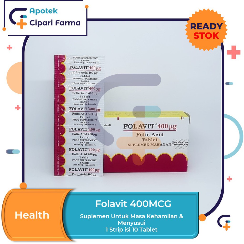 Jual Folavit 400 MCG Suplemen Asam Folat Untuk Kehamilan Menyusui Isi