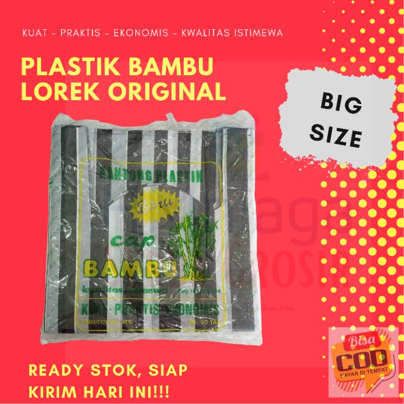 Jual Kantong Plastik Tas Kresek Hdpe Lorek Merek Bambu Ukuran Besar