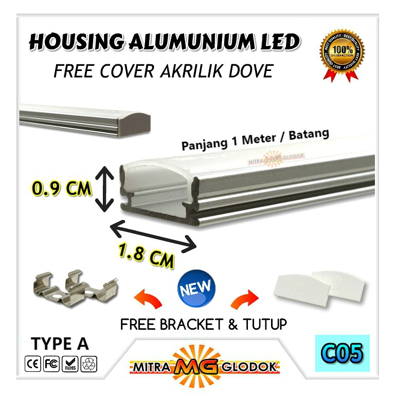 Jual Housing Led Bar Aluminium Led Strip Led Bar Housing Alumunium Type