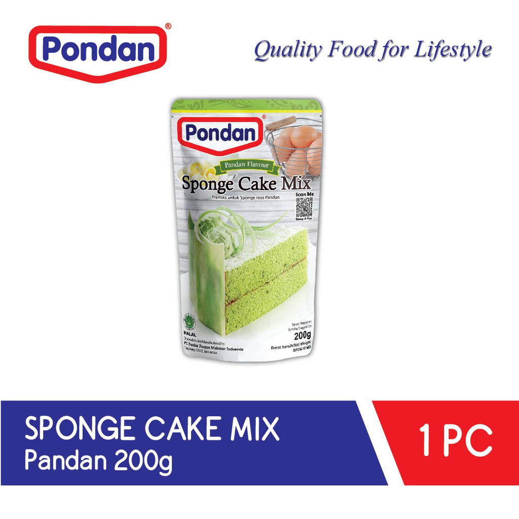 Jual Pondan Sponge Cake Mix Pandan G Shopee Indonesia