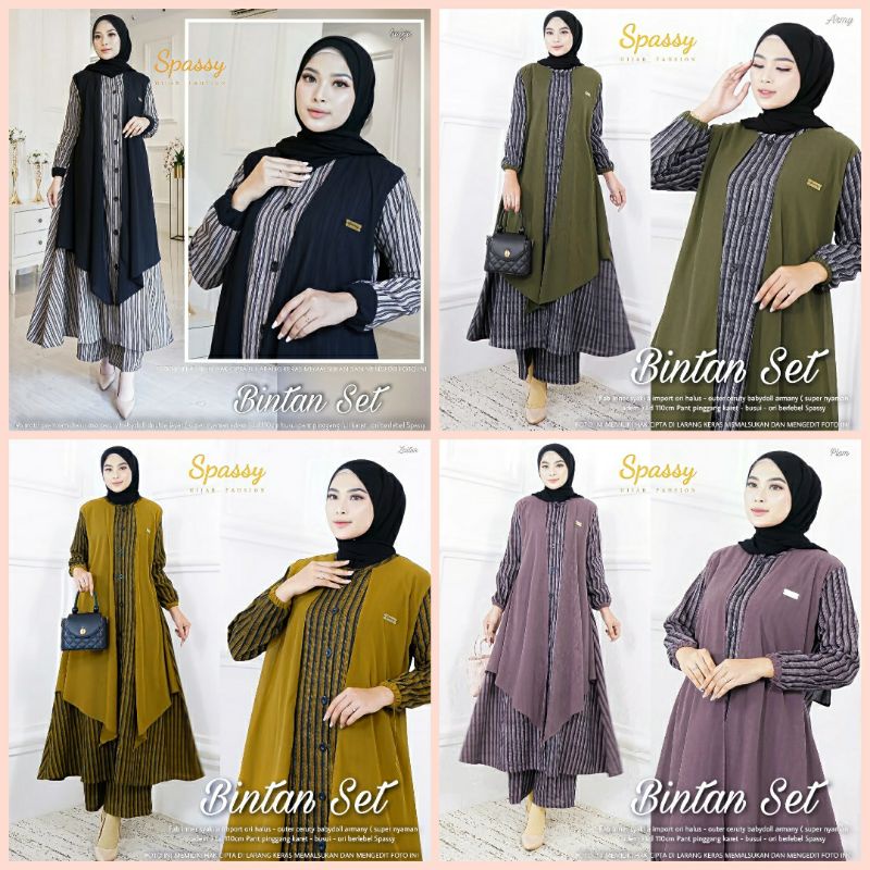 Jual Baju Gamis Terbaru Kekinian Spassy Original Bintan Set Ready