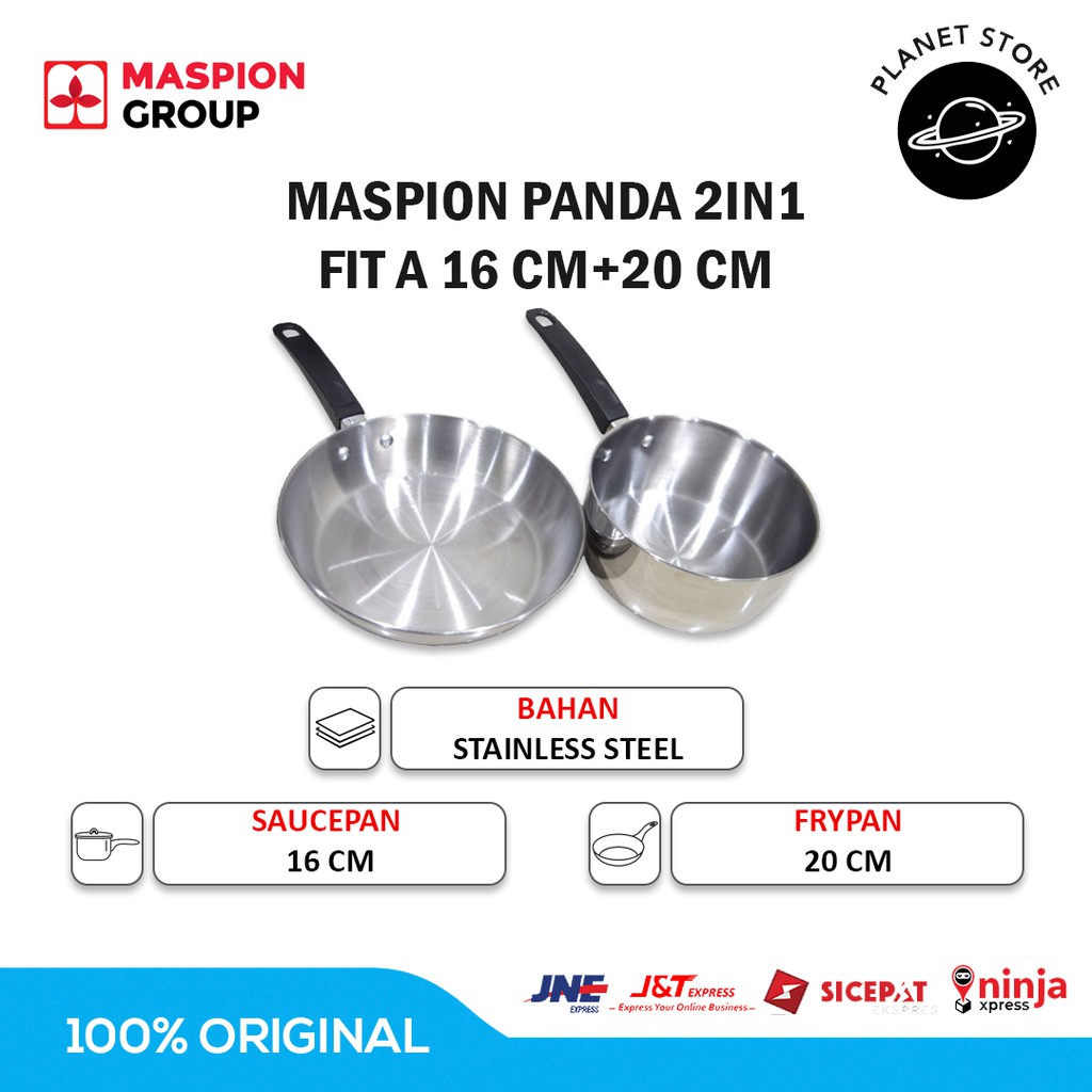 Jual Maspion Panda Fit A Milkpan 16 Cm Frypan 20 Cm Set Paket Wajan