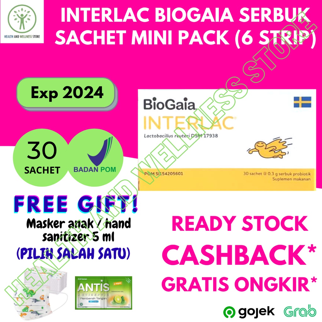 Jual Interlac Biogaia Sachet Mini Pack Serbuk Bubuk Box Sachet