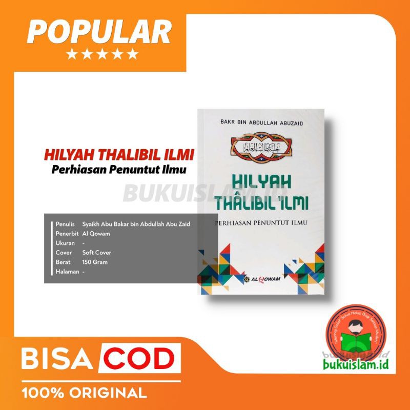 Jual Buku Hilyah Thalabul Ilmi Perhiasan Penuntut Ilmu Syaikh Abu