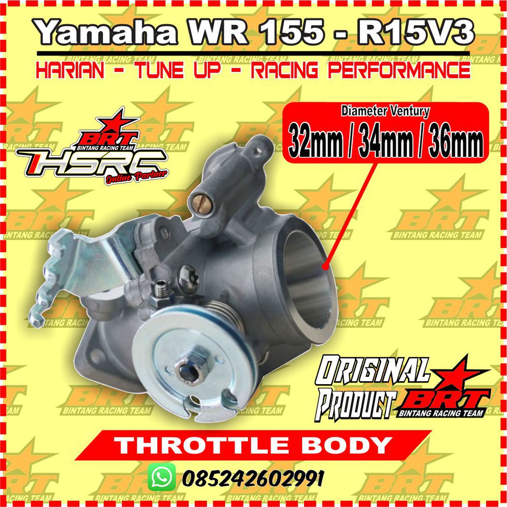 Jual THROTTLE BODY RACING BRT WR 155 Vixion VVA MT 15 XSR 36mm TB 36 Mm