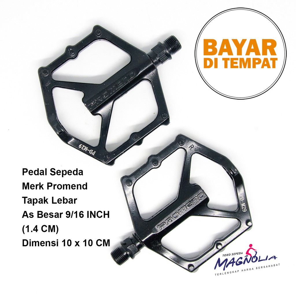 Jual Pedal Sepeda Promend Alloy Du Bearing Tapak Lebar Inch As